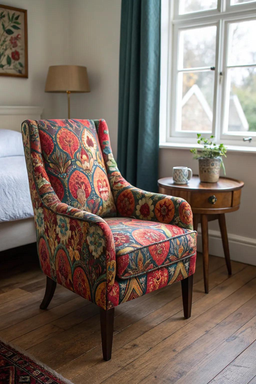Bold armchair as a stylish focal point.