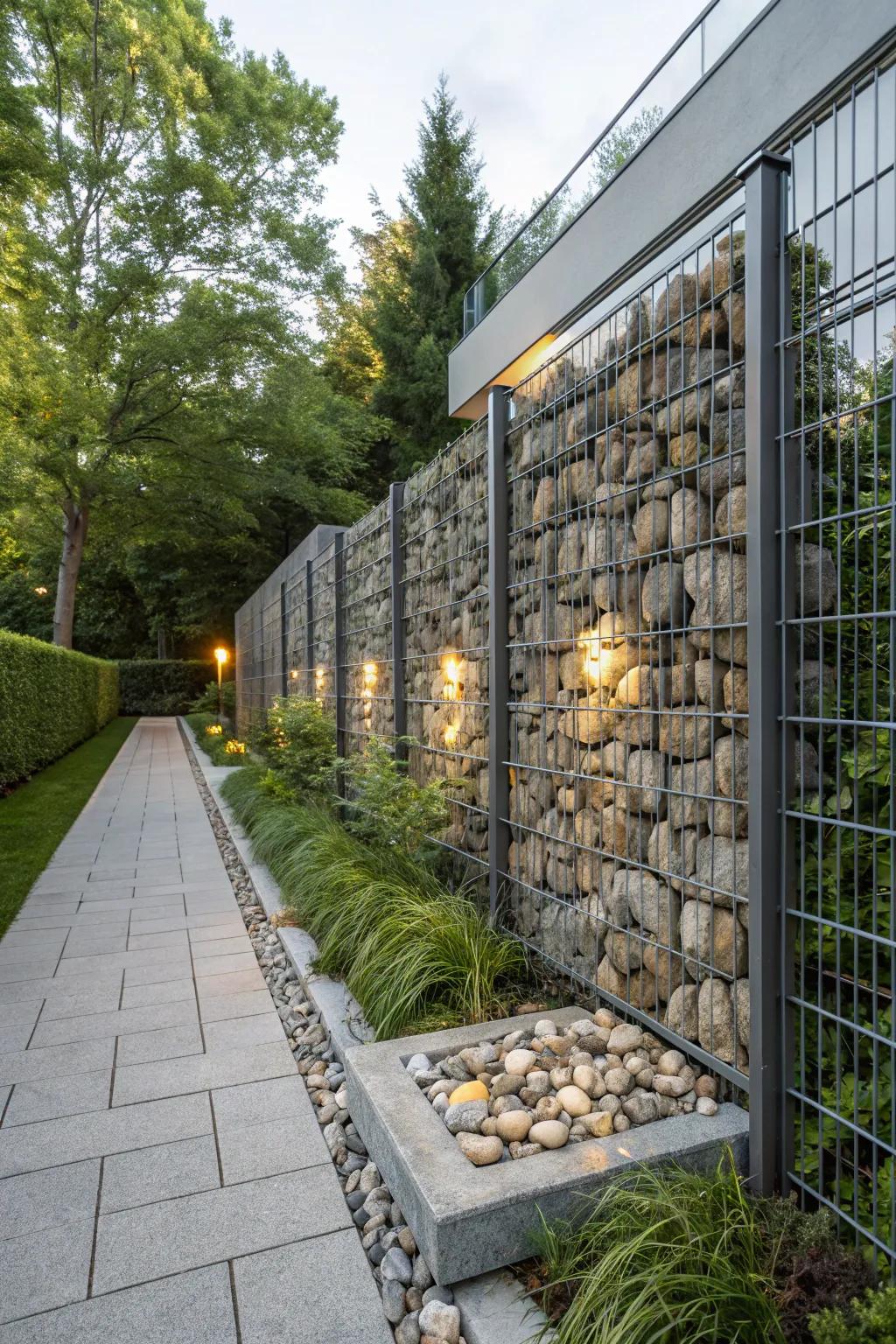 Wire basket walls offer a contemporary twist with minimal upkeep.