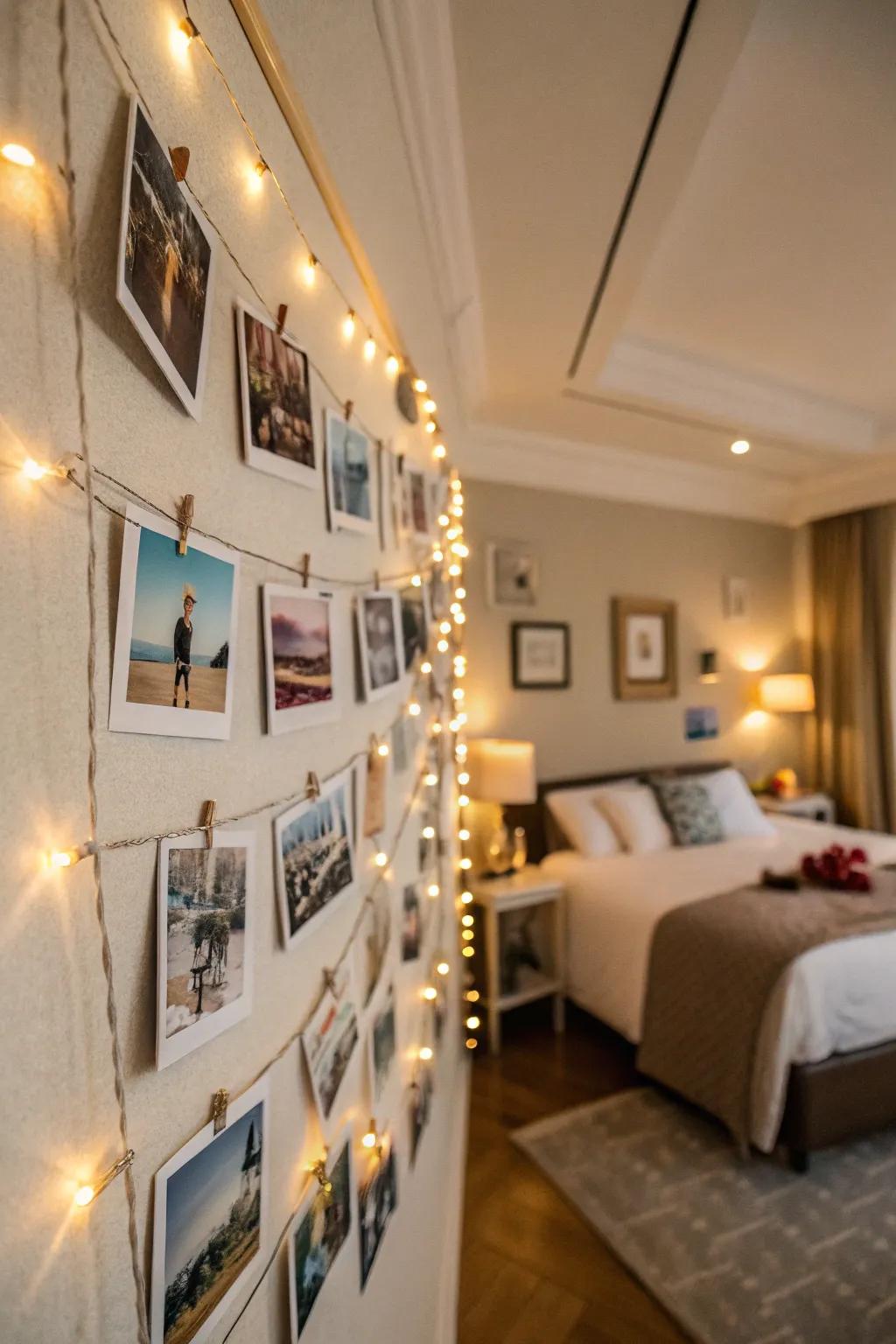 A memory wall showcases a journey of love.