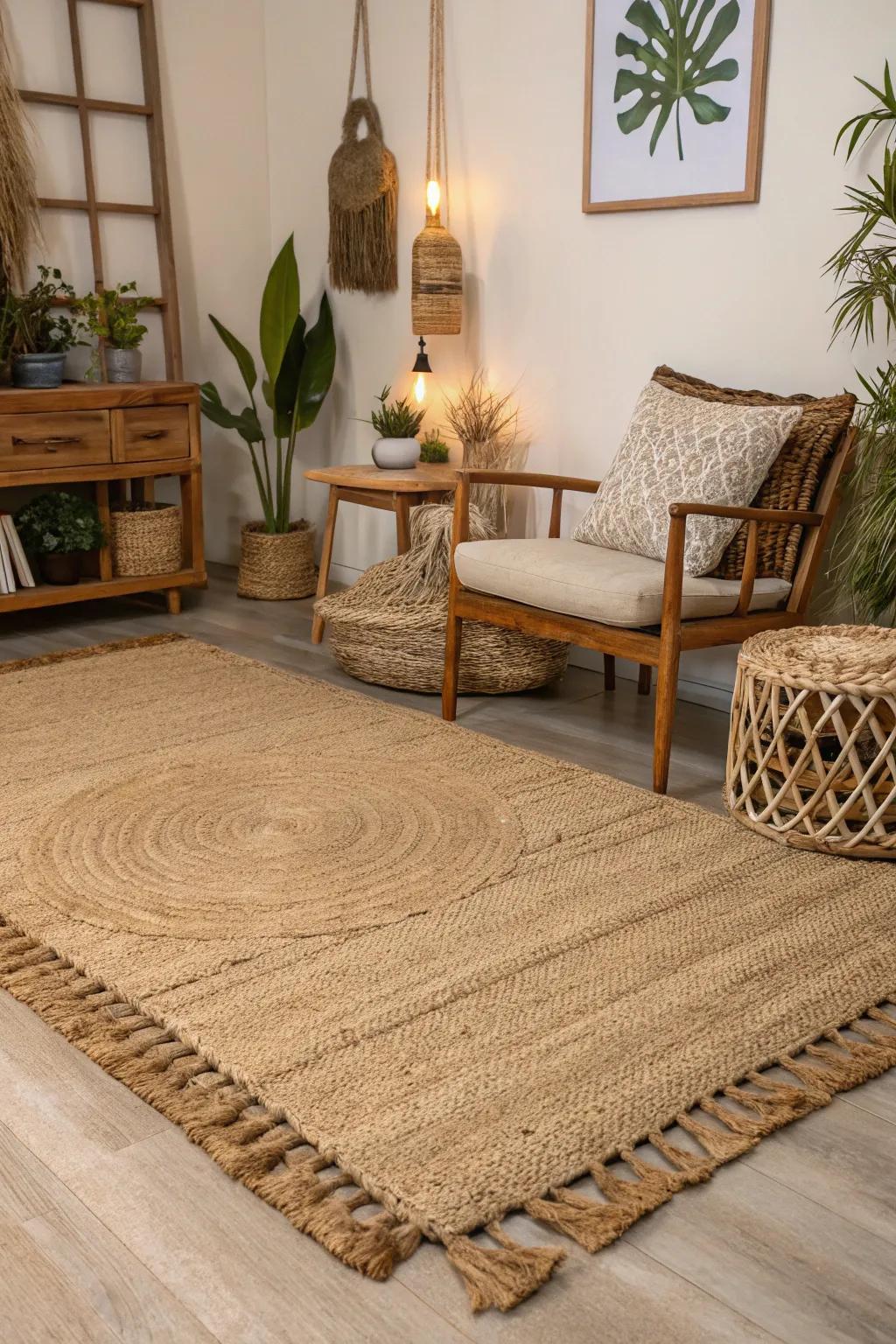 Natural fiber rugs inject an organic essence into your setting.