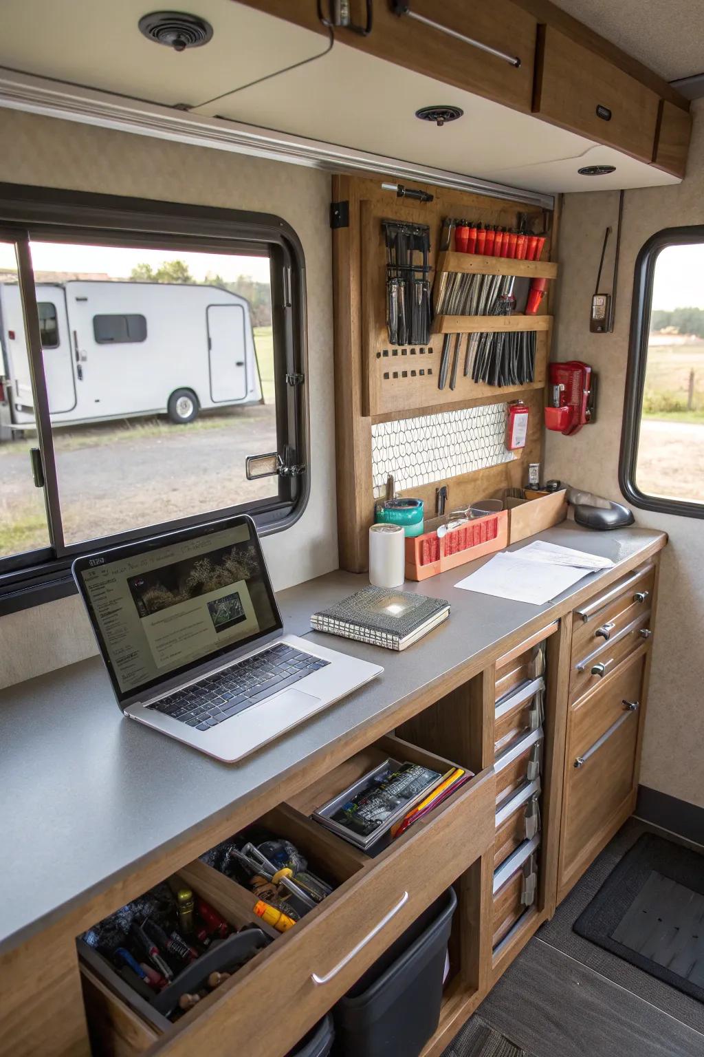 A multi-functional work area adapts to your demands.