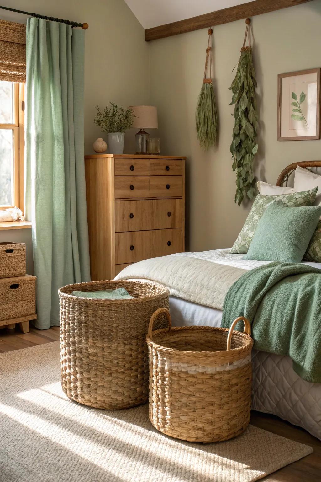 Woven receptacles inject design and utility.