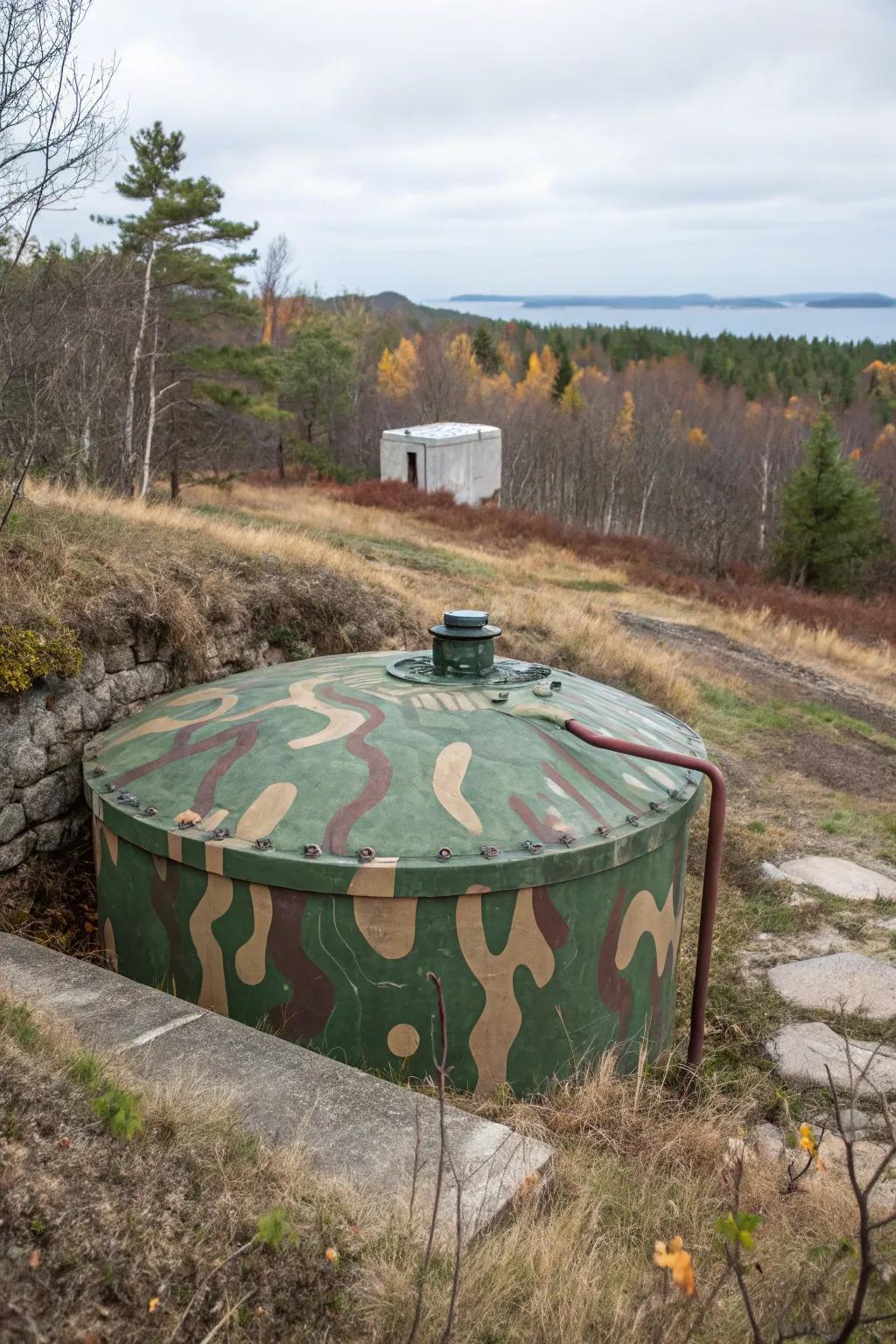 A colored lid can effortlessly merge into the setting.