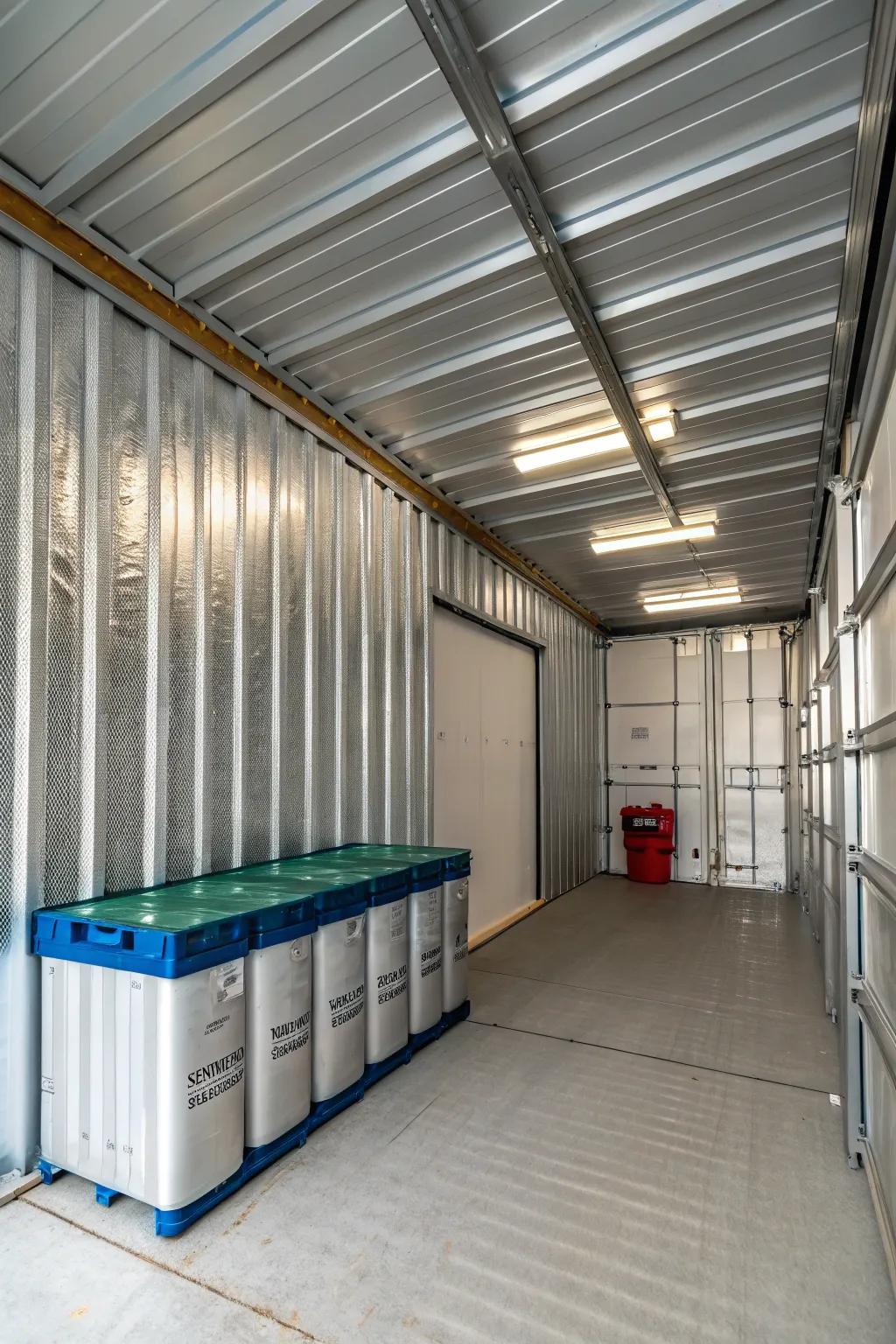 A climate-controlled shipping container barn ensuring comfort year-round.