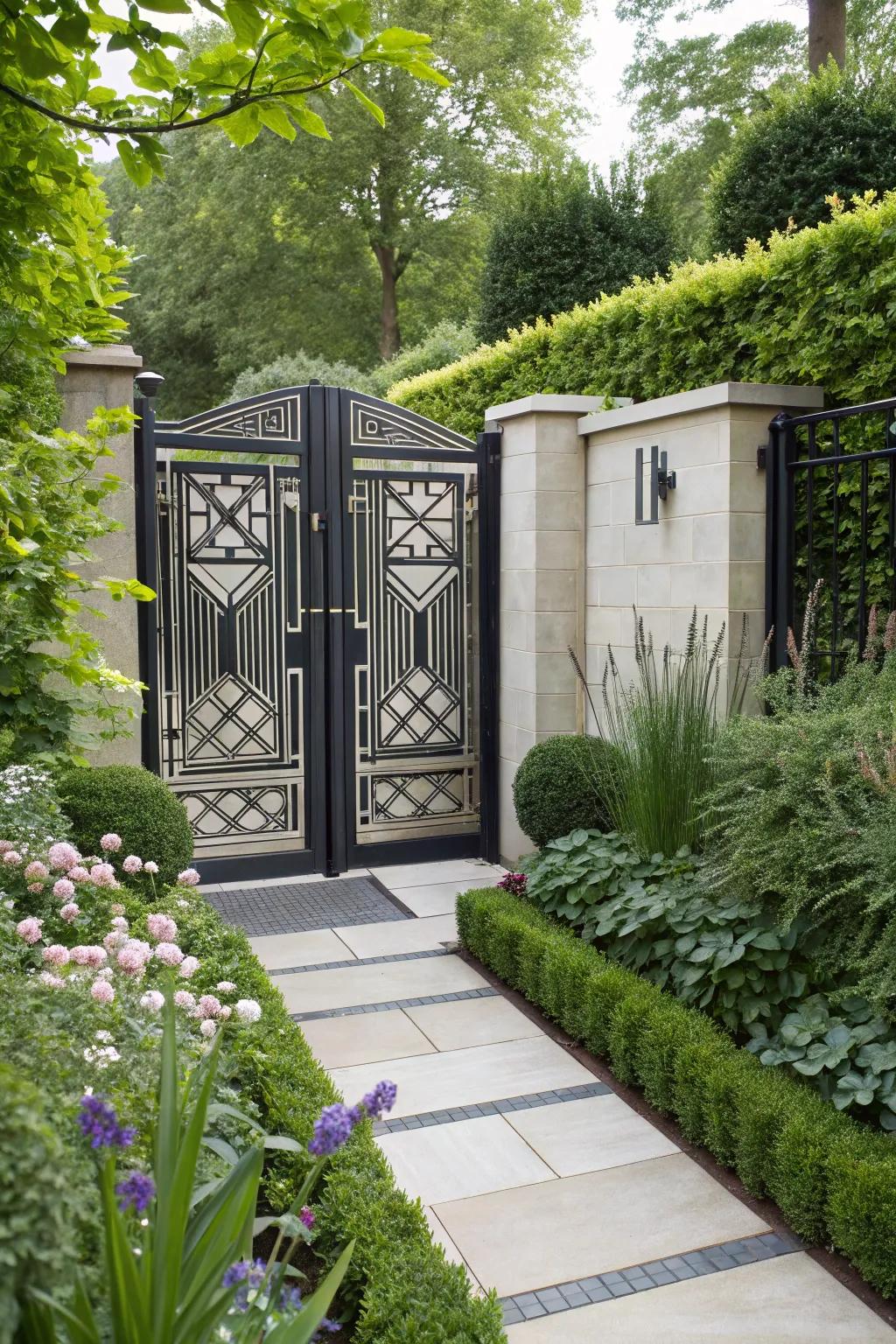 An Art Deco entrance that infuses classic allure.