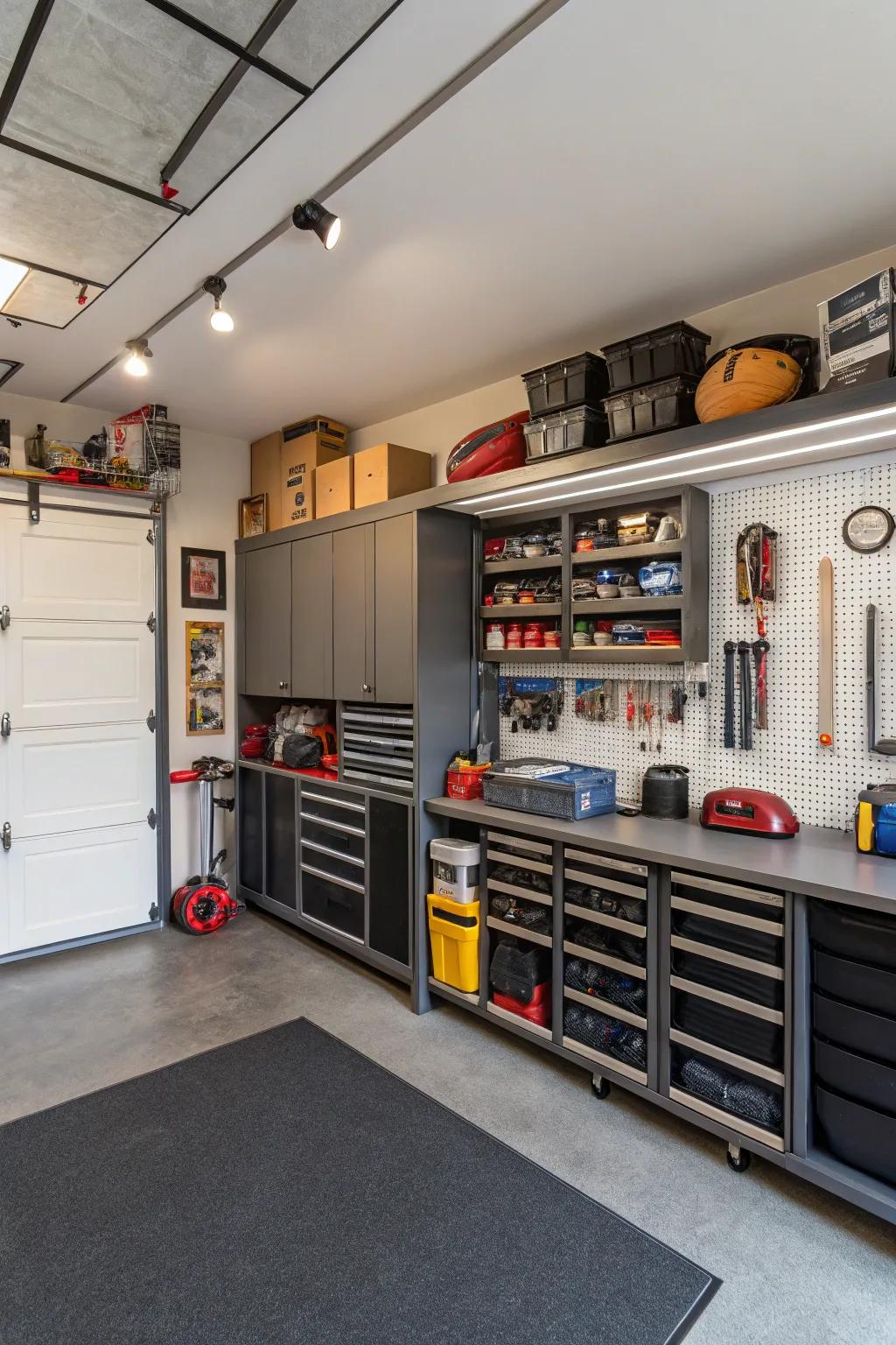 Organize your area with clever storage solutions.