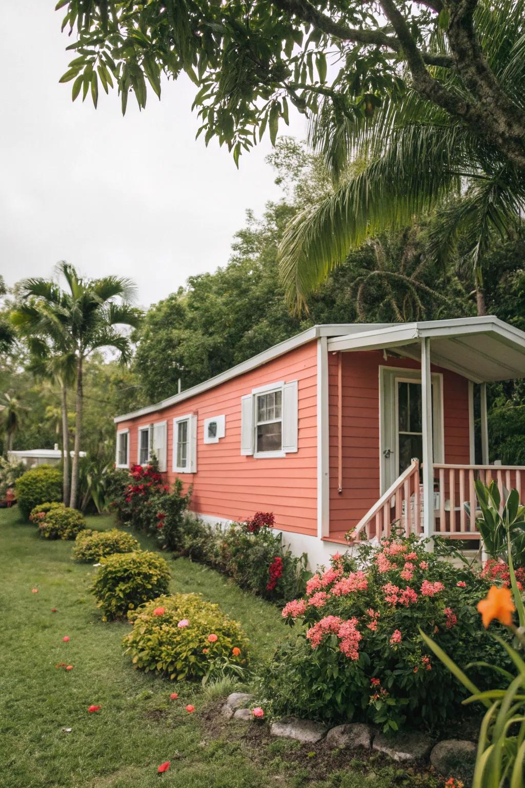 Vibrant coral makes a daring statement with lively energy.