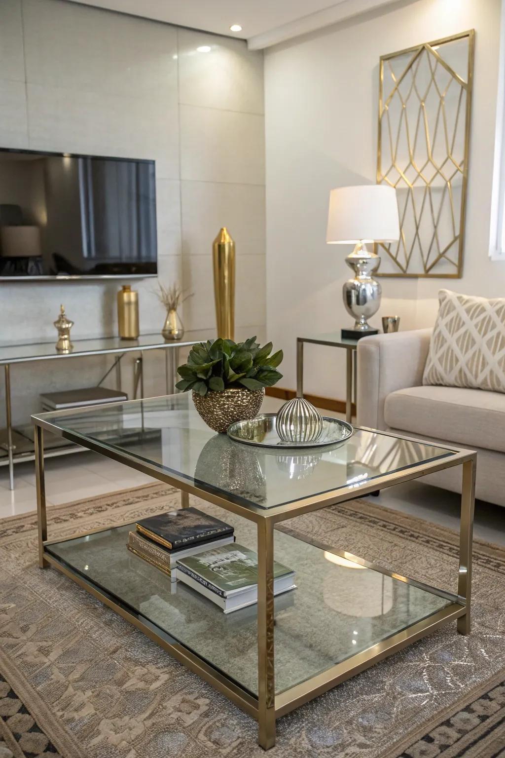 Reflective finishes expand your area.