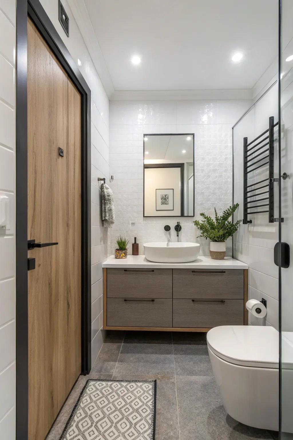 Flush doors maintain a clean, streamlined appearance.