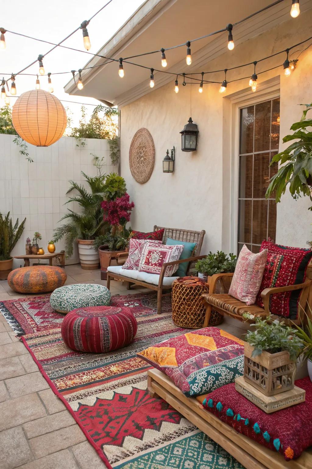 Mixing patterns boldly creates a vibrant and inviting space.