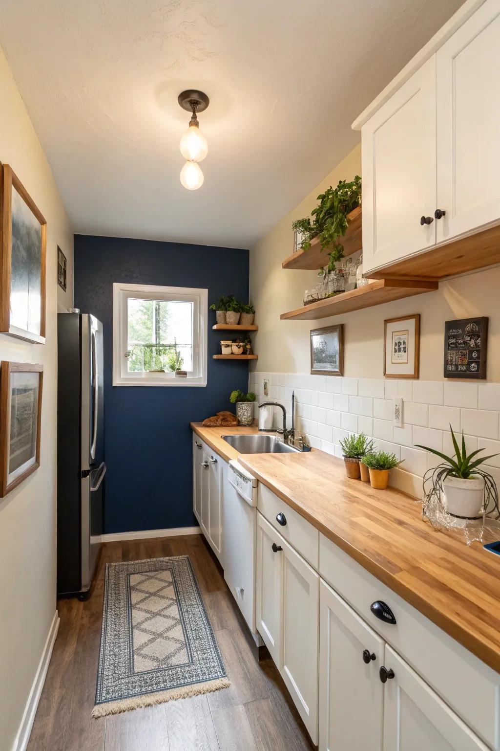 Ivory and azure forge a striking yet snug equilibrium.