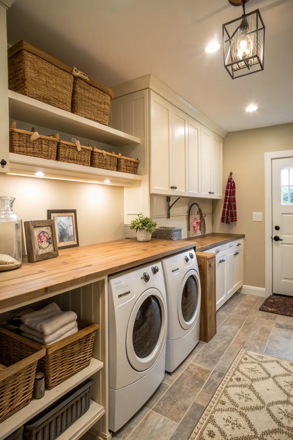 Infusing warmth with enduring wood countertops.