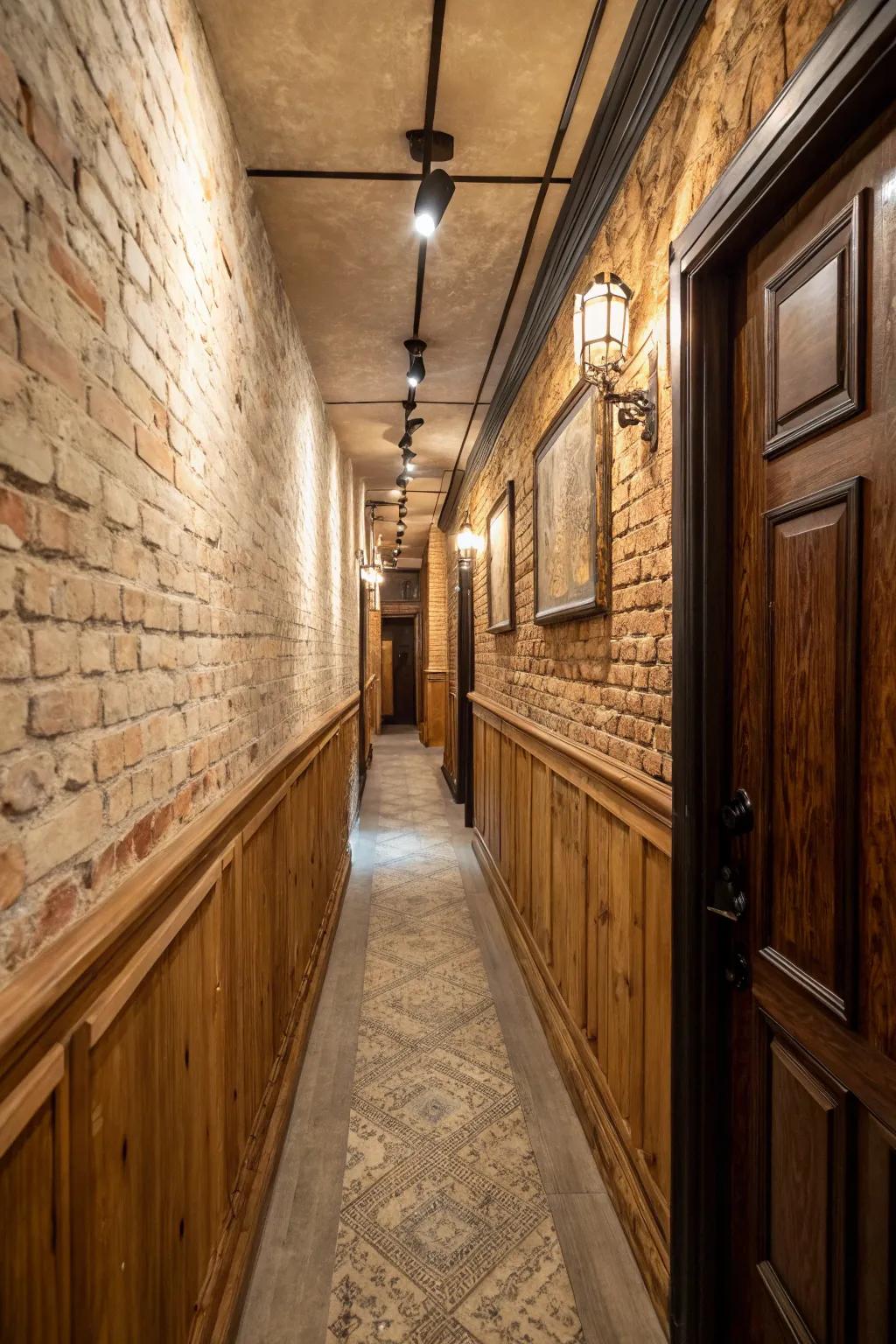 Wall textures can add depth and character to your slender passageway.
