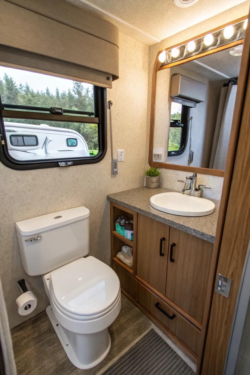 Compact toilets maximize space without sacrificing comfort.