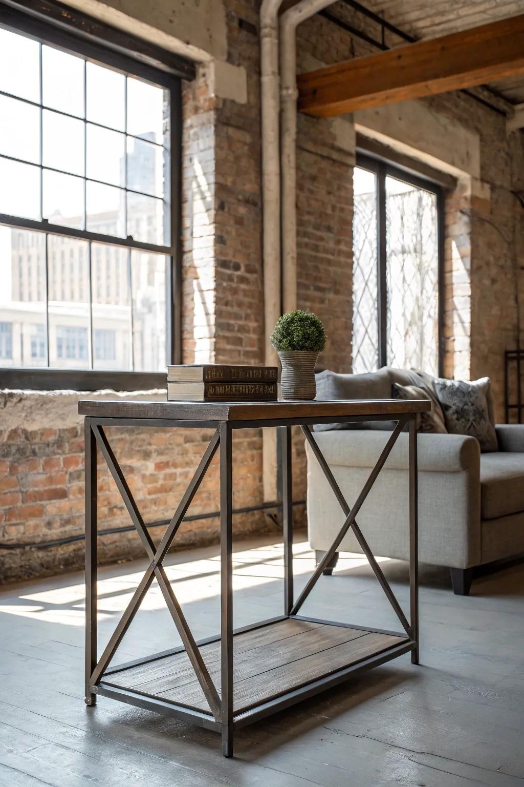 Industrial tables add an edgy vibe to any setting.