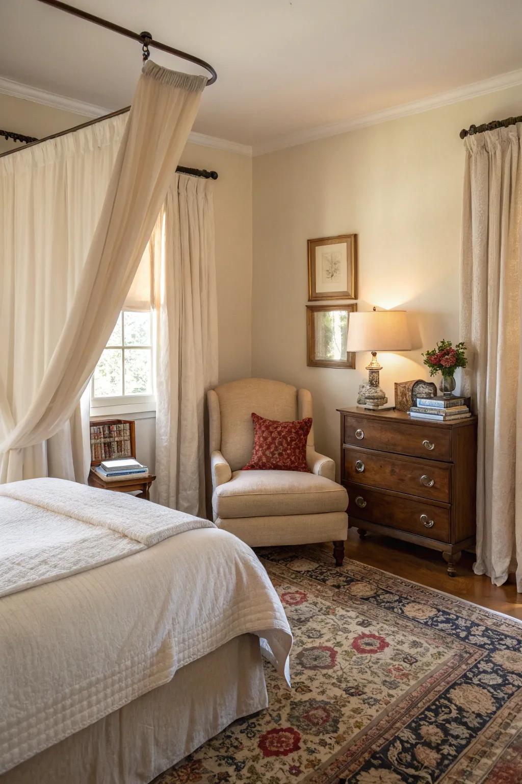 A chamber sanctuary that delivers tranquility in a Southern abode.