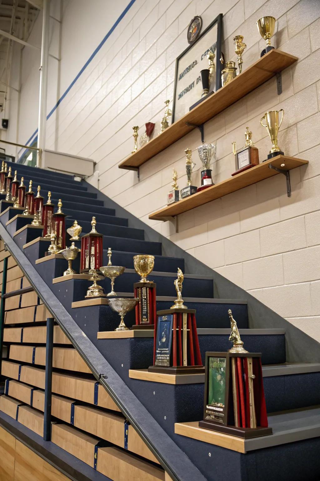 Display achievements with creative shelving.