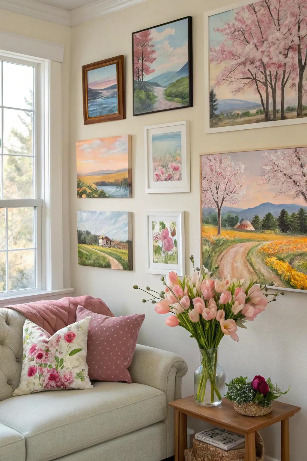 Spring-themed artistry breathes new vitality into your walls.
