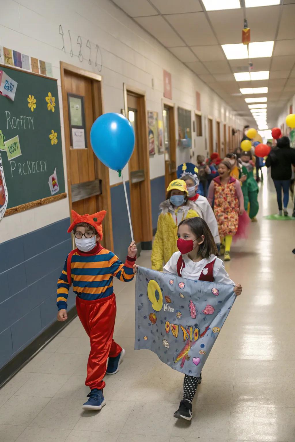 Celebrating stories with a figure procession