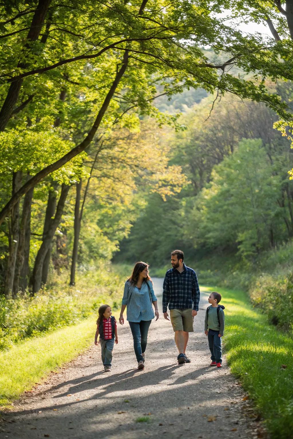 Reconnect with nature on a tranquil family walk.