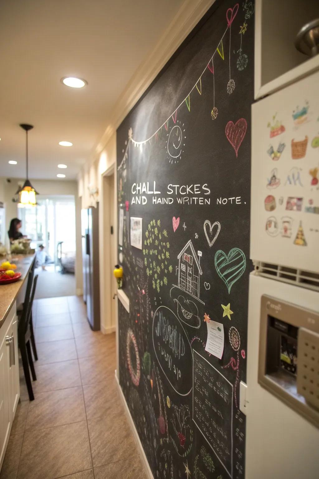 Create an engaging, interactive space with chalkboard stickers.