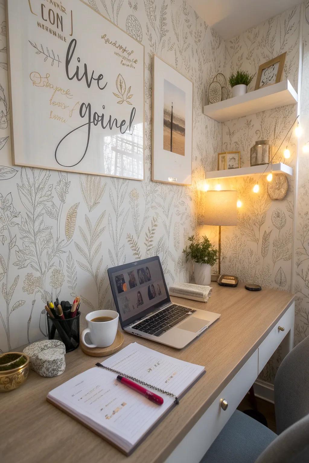 Be inspired through phrase-themed wallpaper.