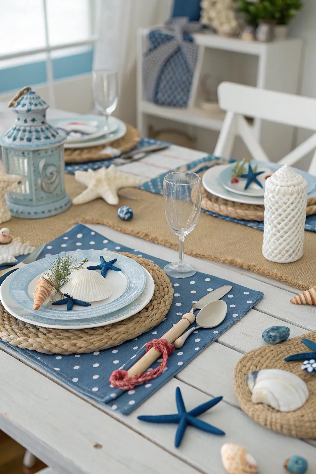 Playful themes such as a shoreline getaway introducing fun to the table.