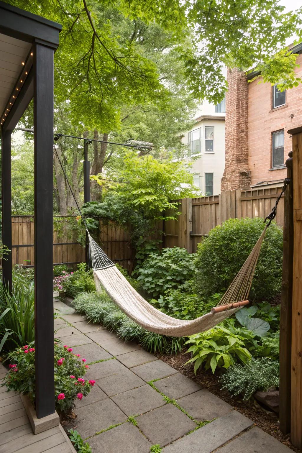 Swing into relaxation with a hammock.
