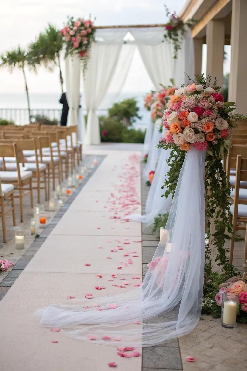 Embark on a journey of dreams along an ethereal fabric path.