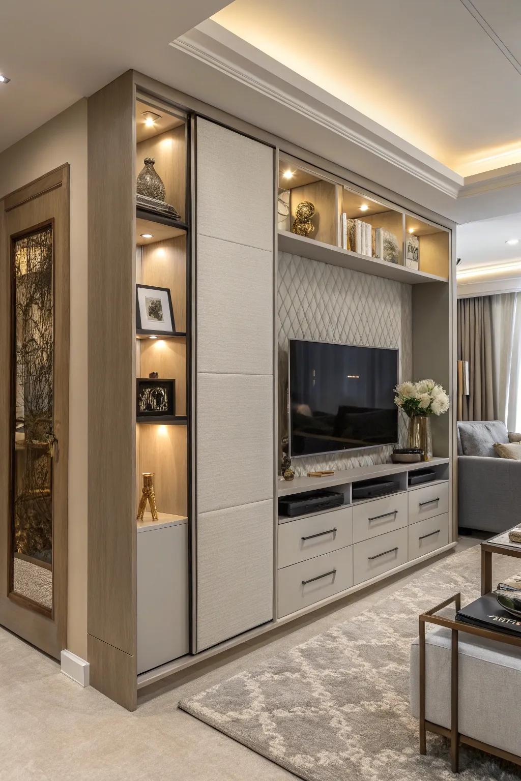 Segmented units adapt to your storage and decor needs.