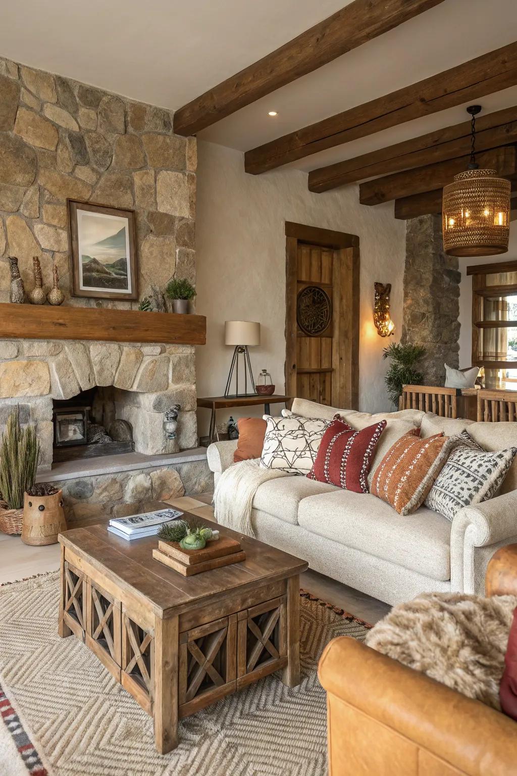 Blending textures fashions visual appeal and depth.