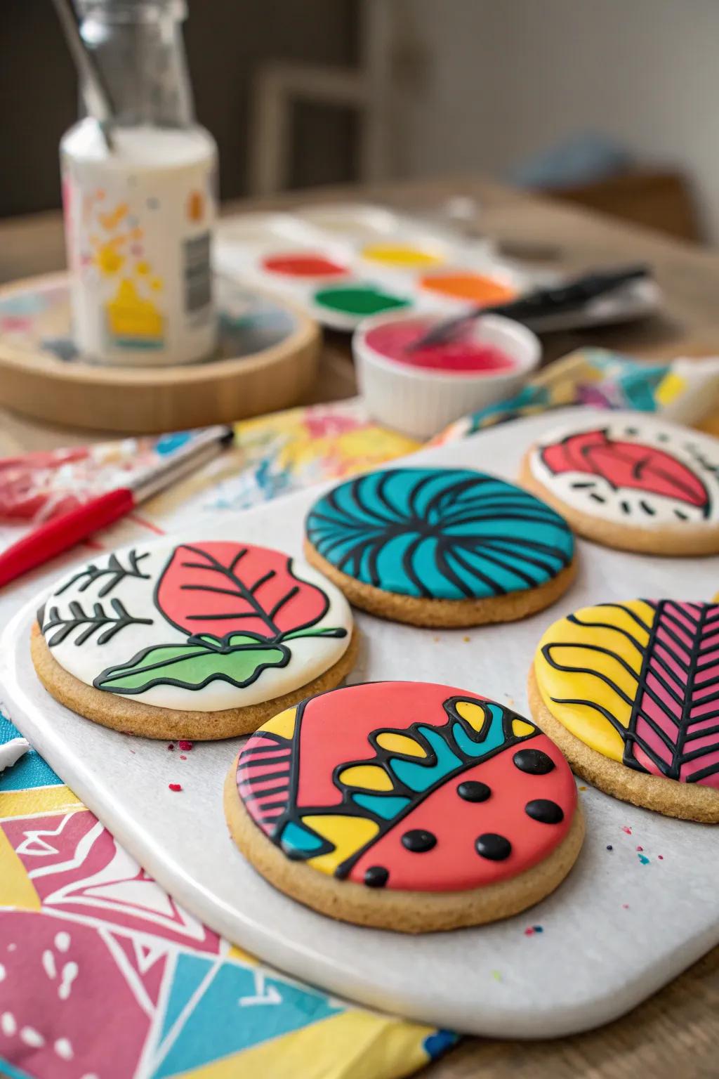 Abstract art cookies for creative expression.