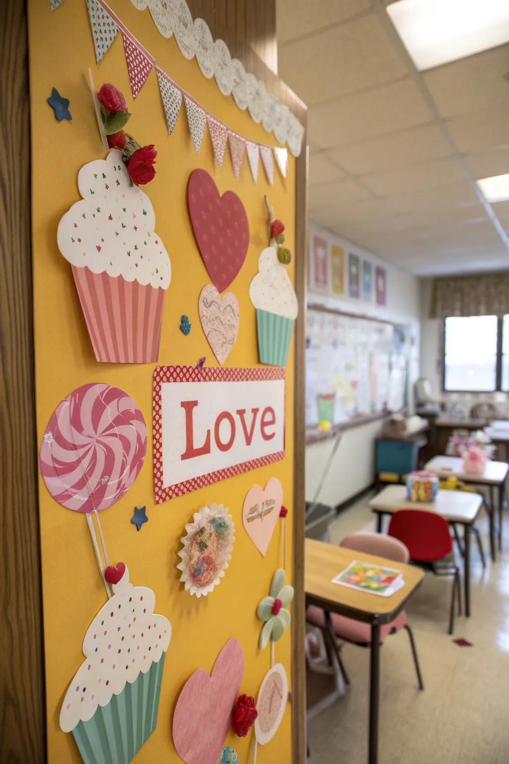A Sugary Offerings display surface featuring candy-themed embellishments.
