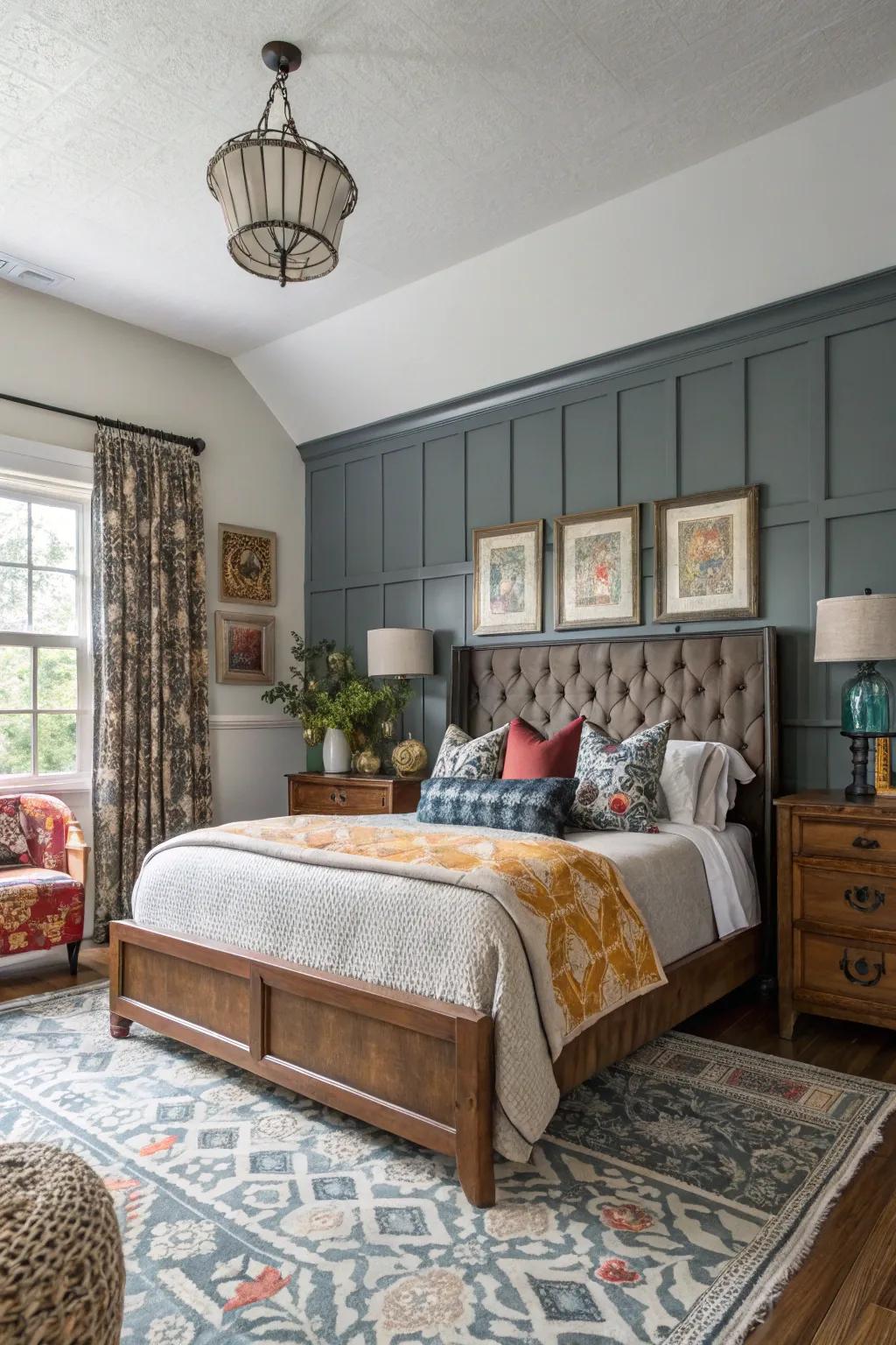 A varied combination of styles using paneling creates an original and personal location.