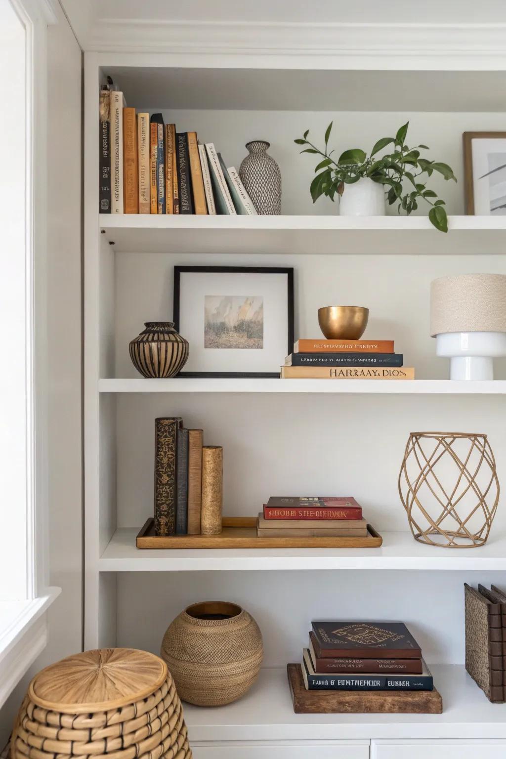 Minimalist shelf placement lets each select item shine, creating a curated display that speaks volumes through simplicity.