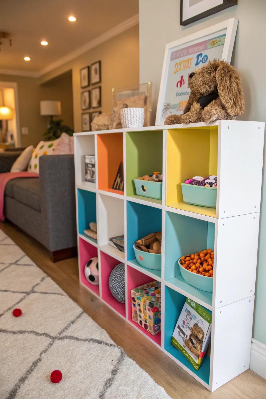 Arrange your pet's essentials with a dedicated cube nook.