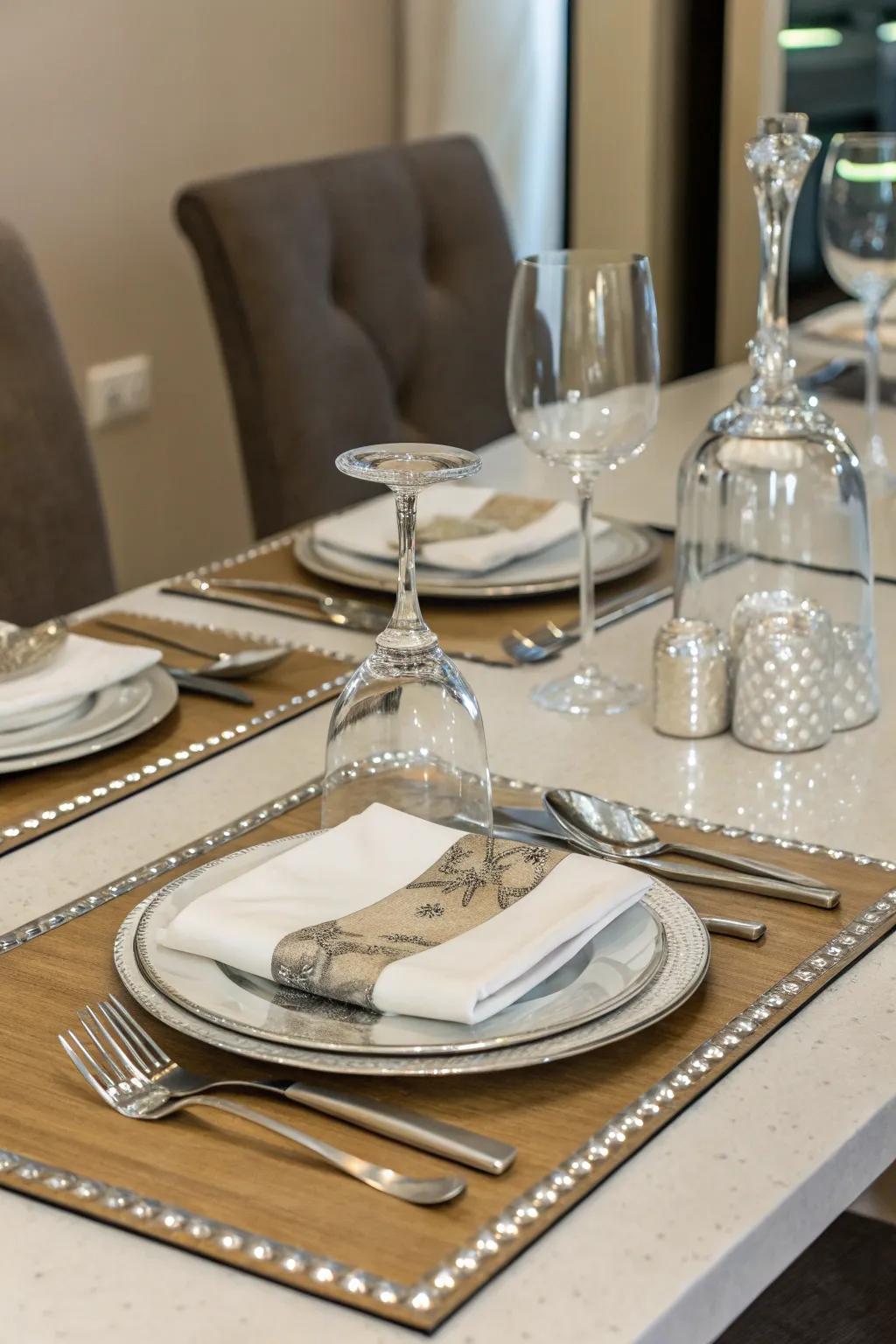 Modernise your table with reflecting mirror mats.