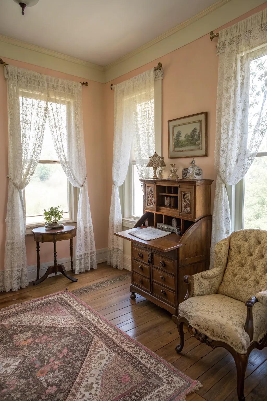 Infuse retro nostalgia with delicate fine net fabrics.