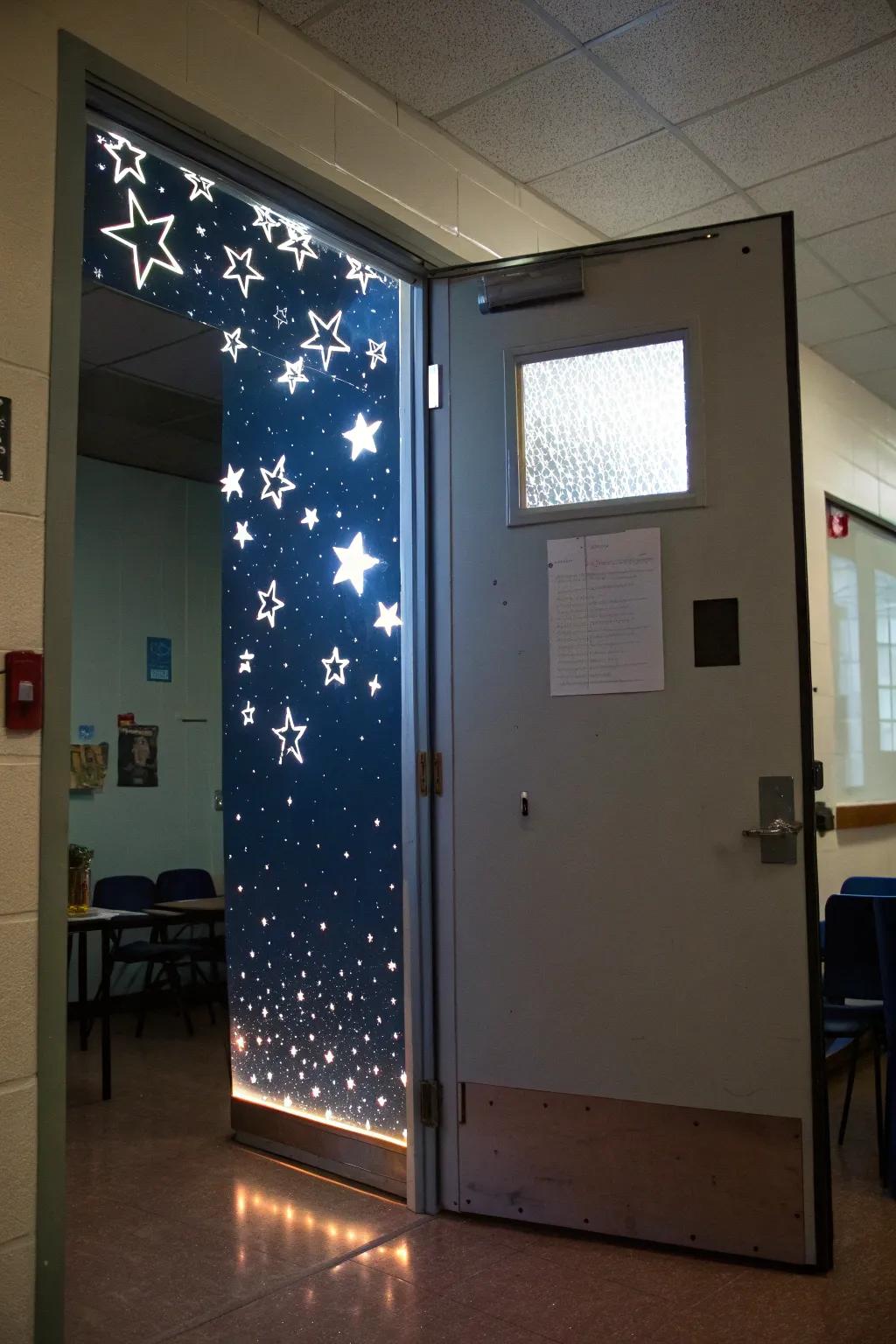 A tranquil and gleaming starry night.