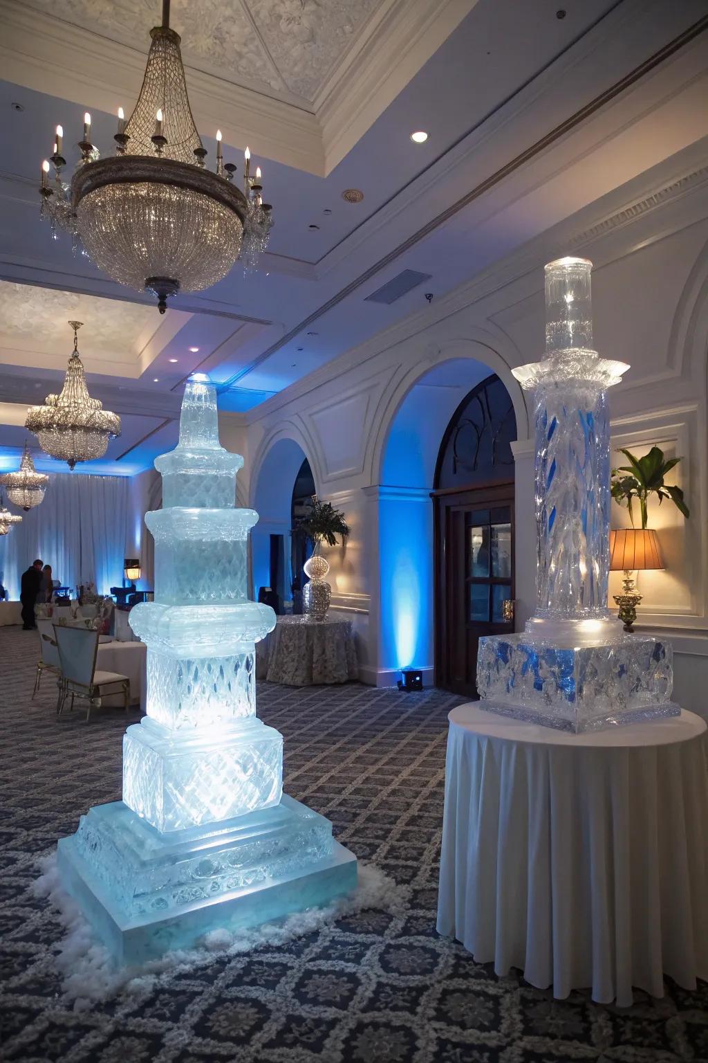 Ice adornments infuse a hint of drama and grace.