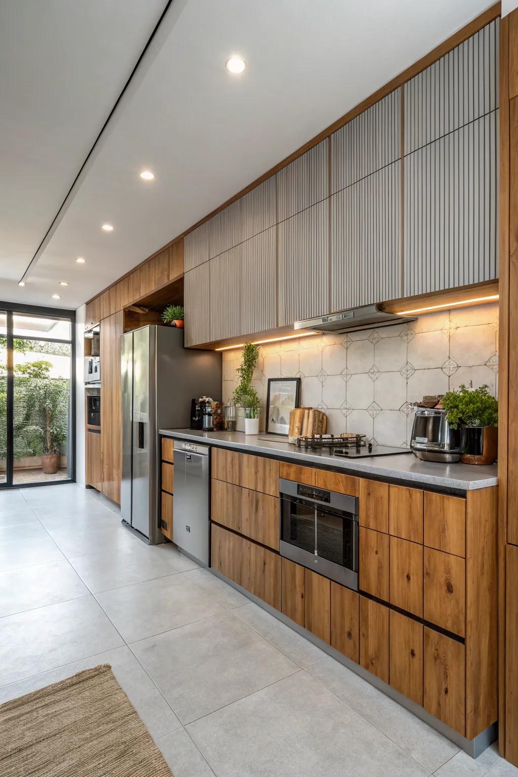 Combining materials with timber cladding creates a modern edge.