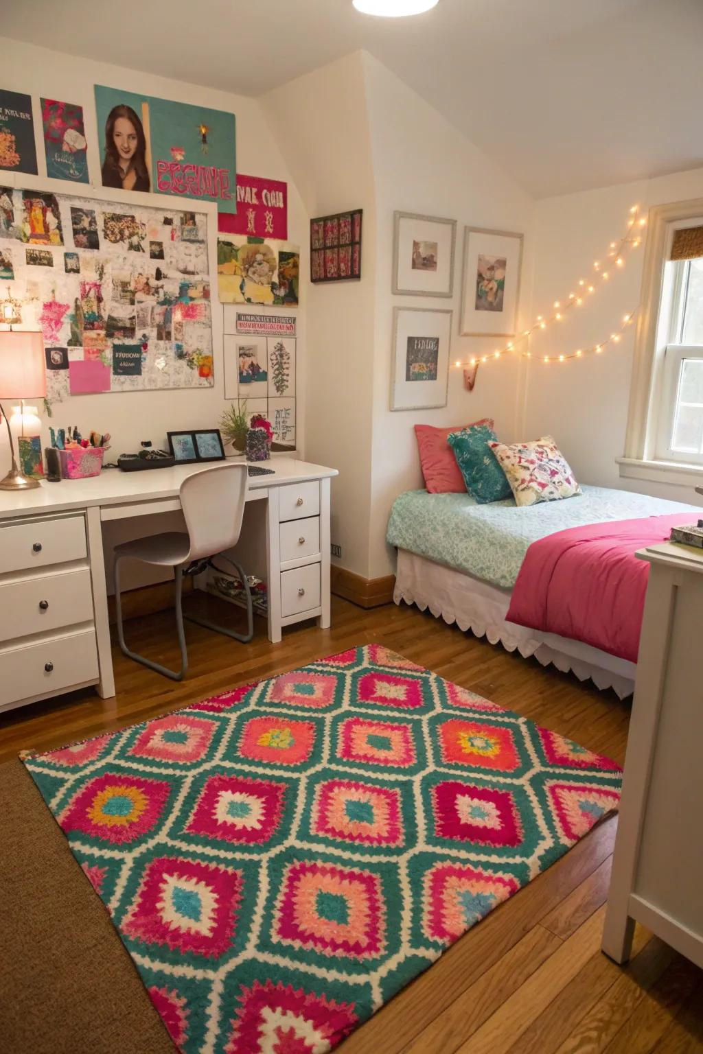 A captivating rug that adds color and character.
