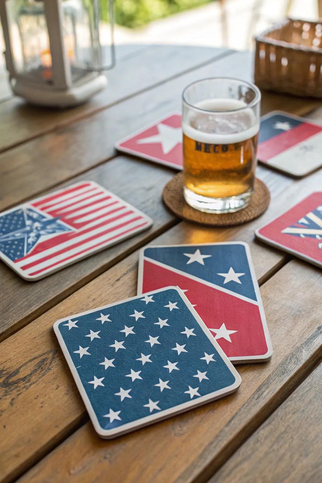 Unique coasters for a practical favor