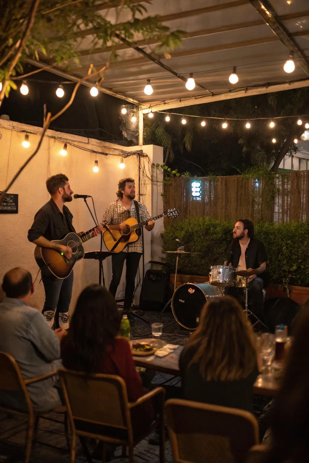 Let live music create an unforgettable atmosphere at the party.