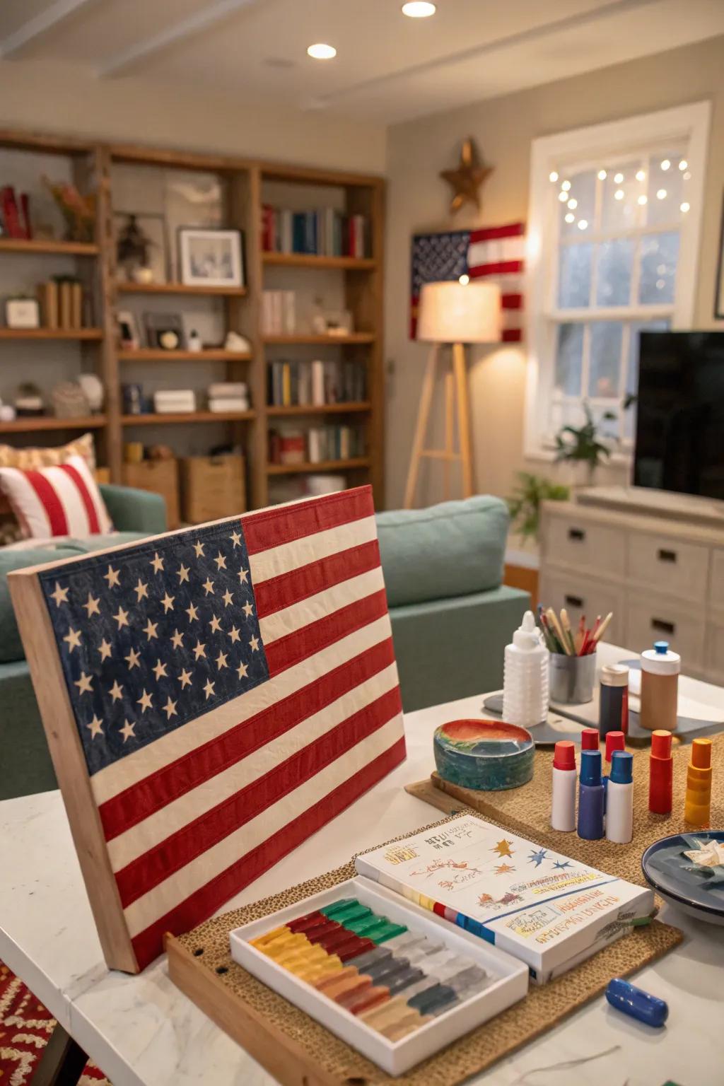 Personalized and creatively styled, these handcrafted flag projects enhance decor.