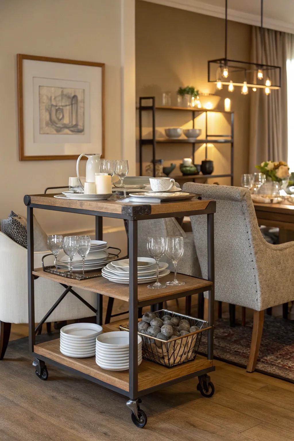 Movable furniture improves versatility.