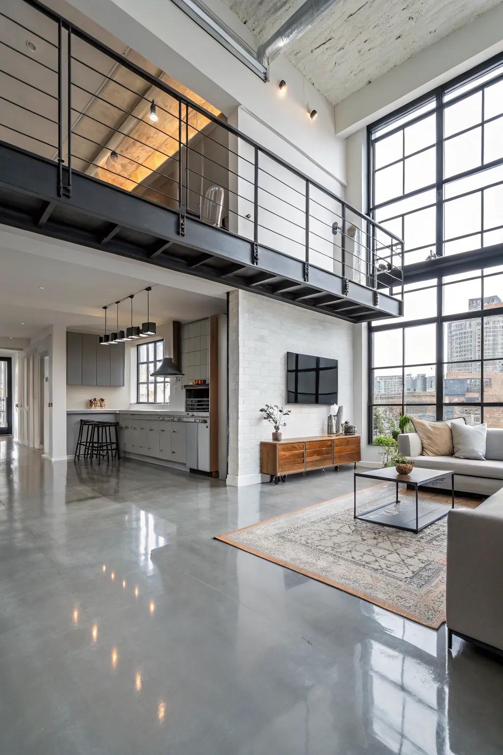 Fresh epoxy coating provide a smooth, glossy finish for contemporary spaces.