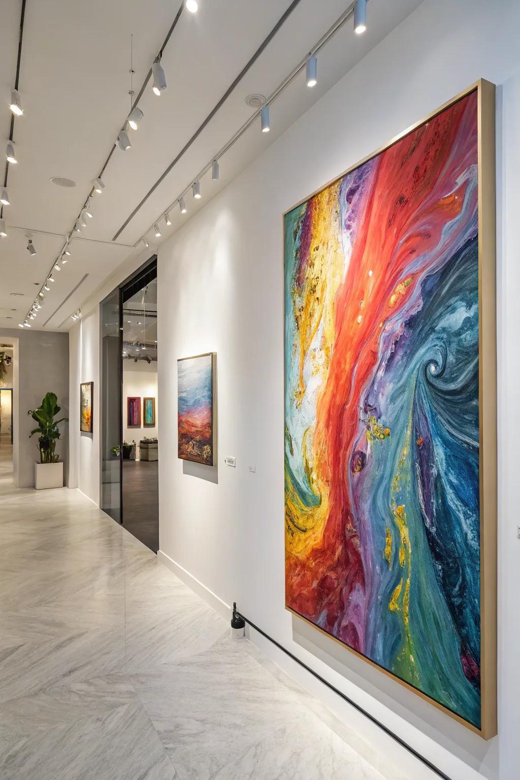 Pour paintings add spontaneity and color to your decor
