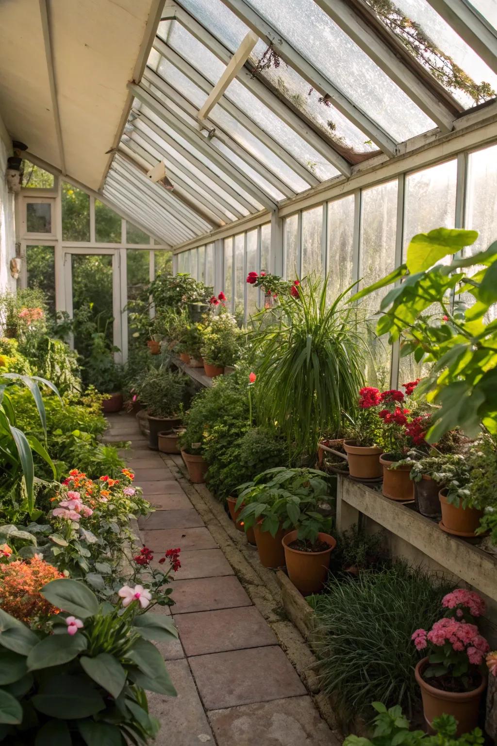 Create a lush oasis in your attic with a greenhouse setup.