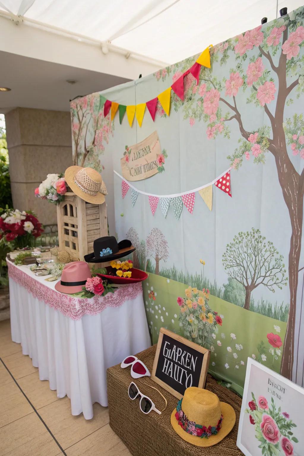 An interactive picture booth adds a fun vibe to the party.